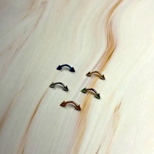 5 Pcs Surgical Eyebrow Curved Barbell Piercing Navel Belly Lip Ring 6MM